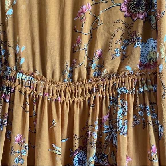 Free People Cherry Blossom Long Sleeve Mini Dress in Topaz Combo - Picture 4 of 5